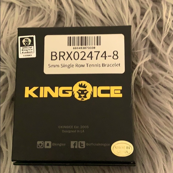 5mm single row tennis king ice bracelet 14k gold - Picture 6 of 6